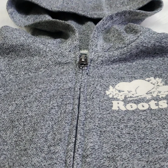 Charcoal grey Roots kids zip up hoodie - Picture 2 of 4